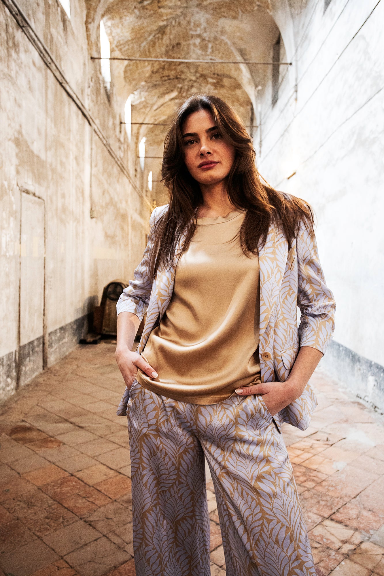 Pantaloni Fantasia Foglie