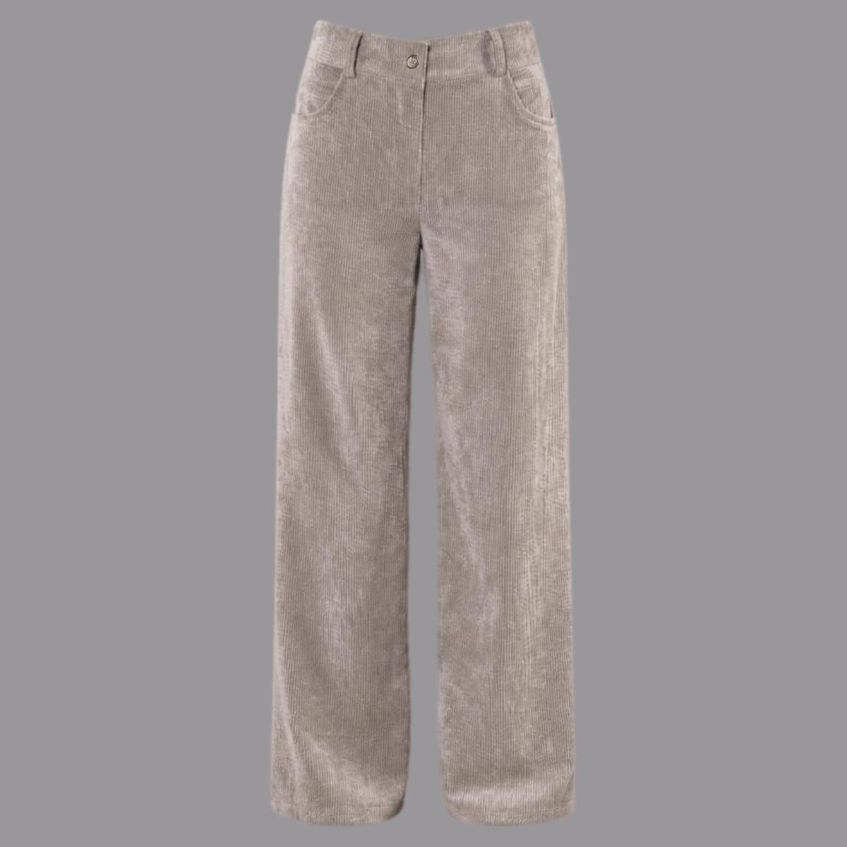 Dove Grey Corduroy Wide Leg Trousers