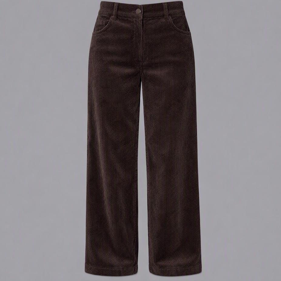 Dove Grey Corduroy Wide Leg Trousers