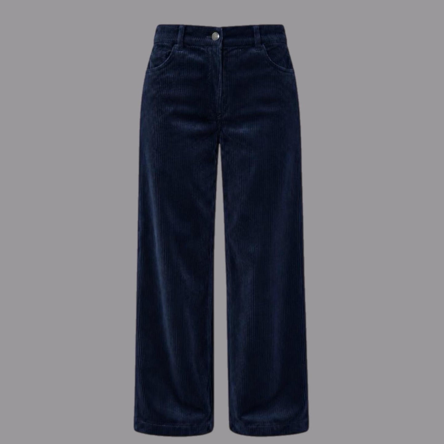 Pantaloni Gamba Larga in Velluto Blu