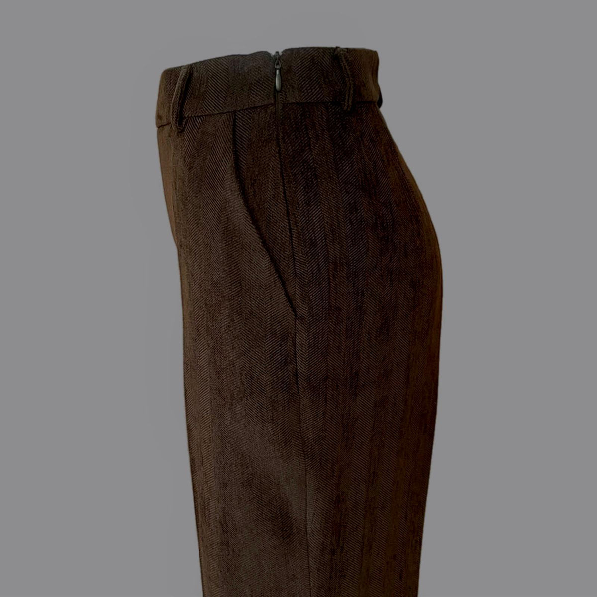 Pantaloni Gamba Larga in Velluto Resca Muschio