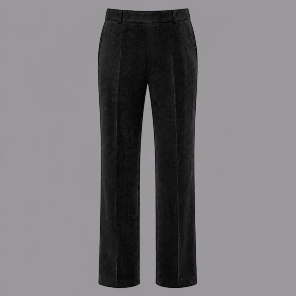 Pantaloni Gamba Larga in Velluto Resca Nero
