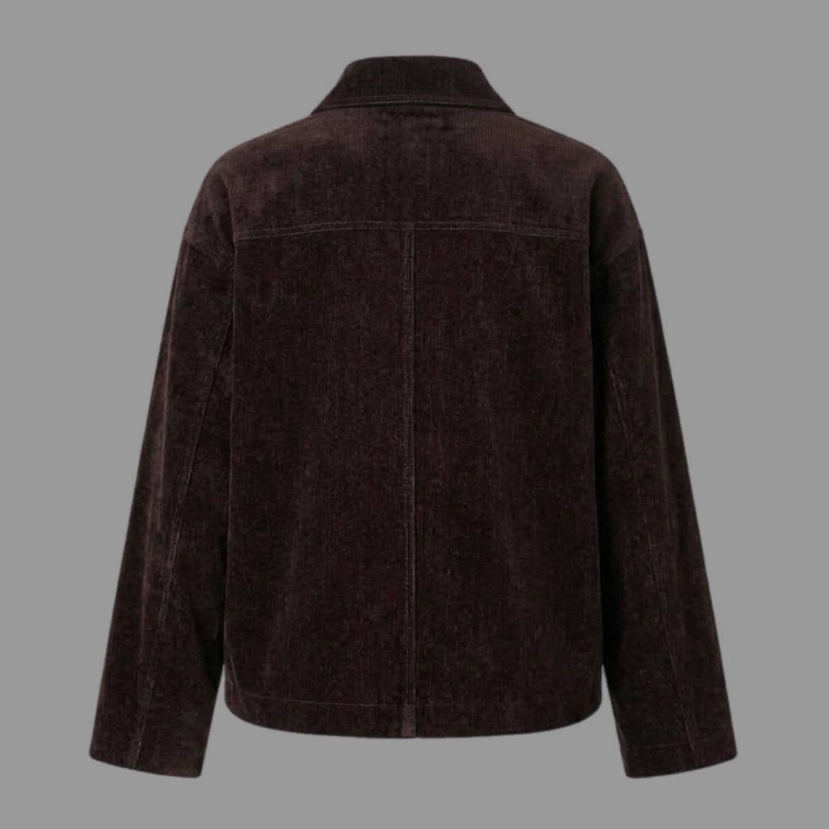 Giacca con Automatici in Velluto Denim Moro