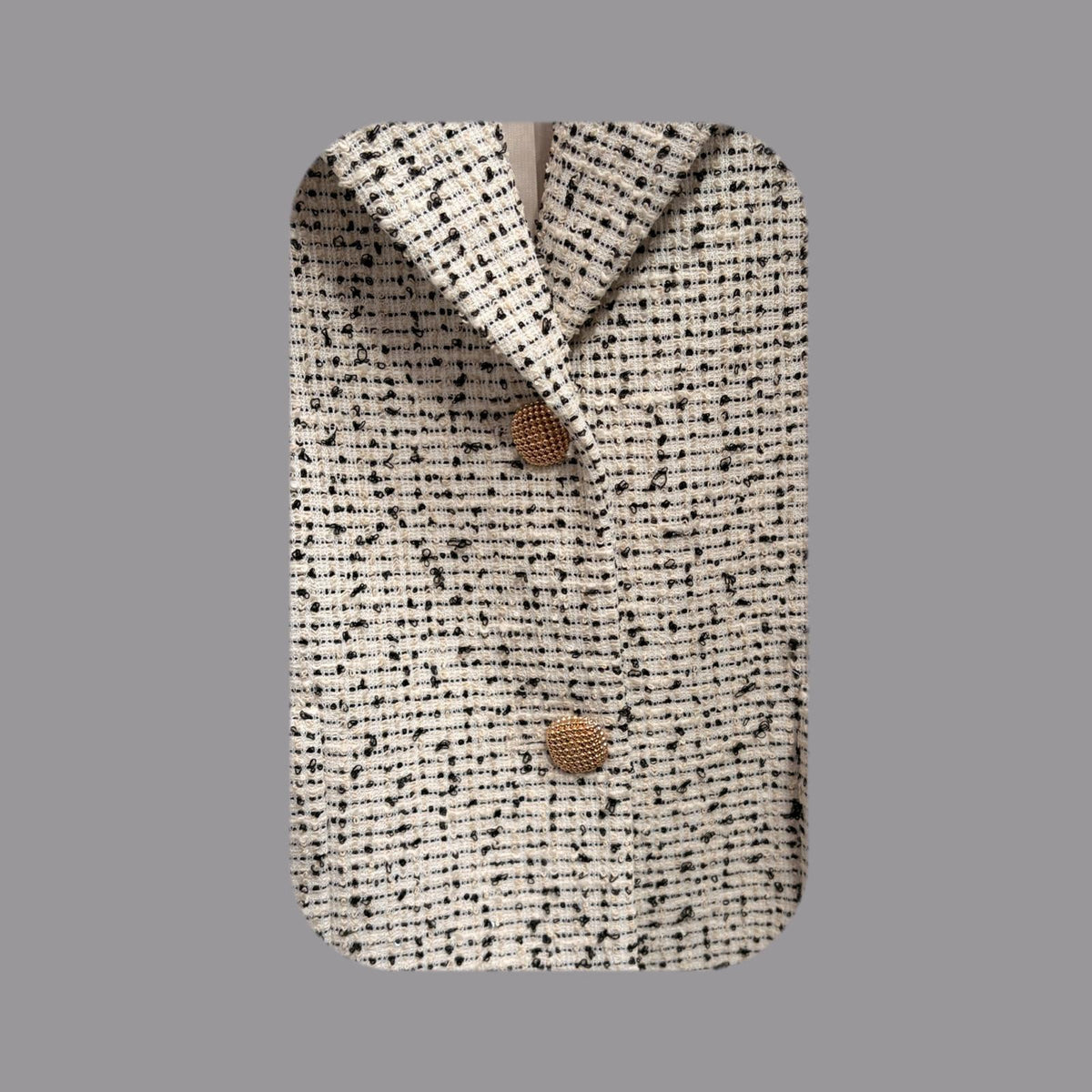 Kurze Bouclé-Jacke in Creme