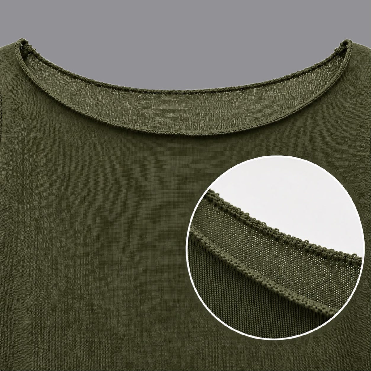 Maglia Scollo a Barca Misto Cachemire Militare