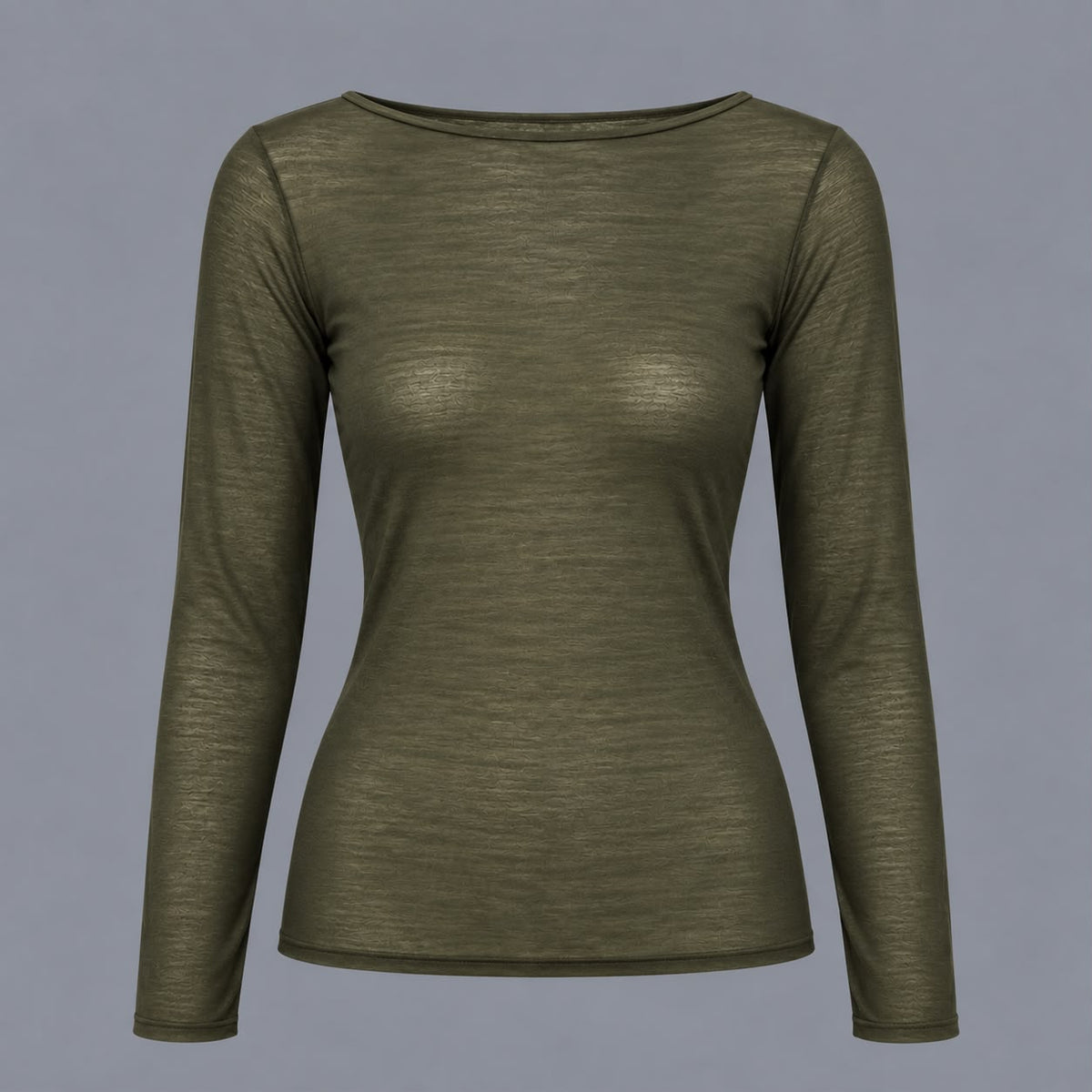 Maglia Scollo a Barca Misto Cachemire Militare