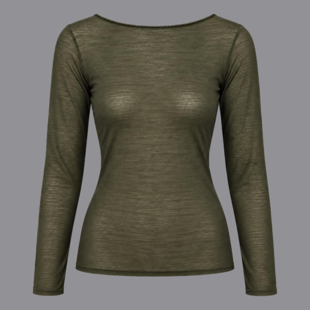 Maglia Scollo a Barca Misto Cachemire Militare