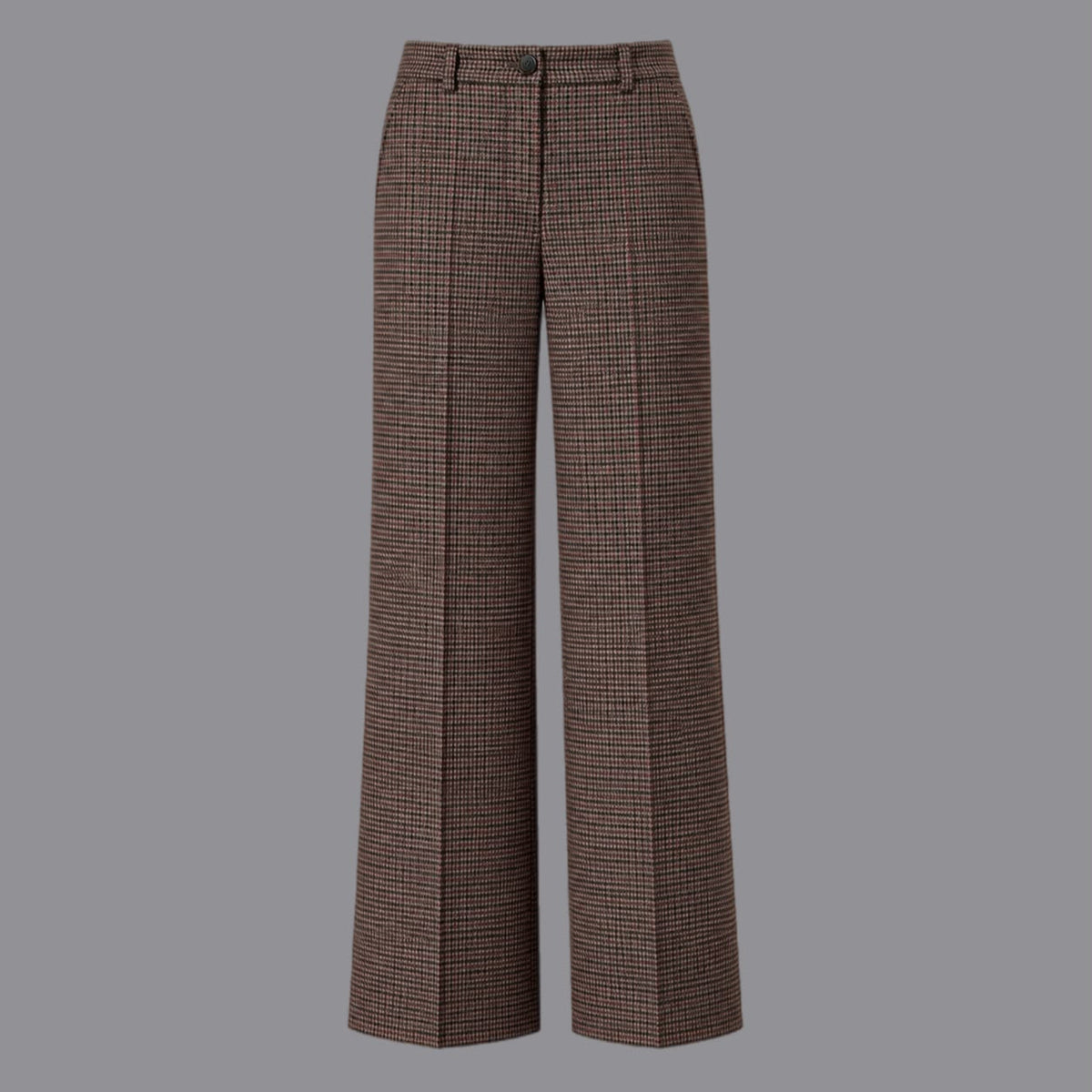 Pantaloni Gamba Larga Quadro Bordeaux