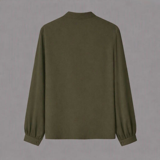 Blusa con Sciarpa Verde Militare
