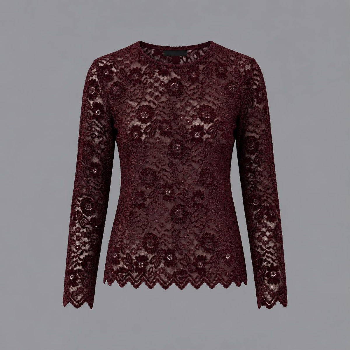 Maglia in Pizzo Bordeaux