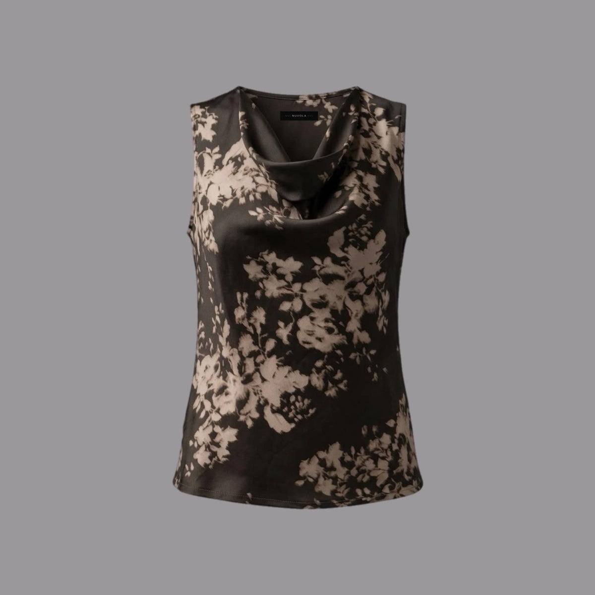 Military Floral Print Viscose Top