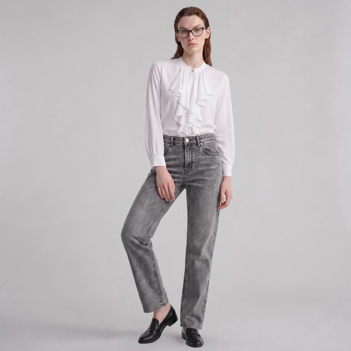Jeans Gamba Dritta Grigia