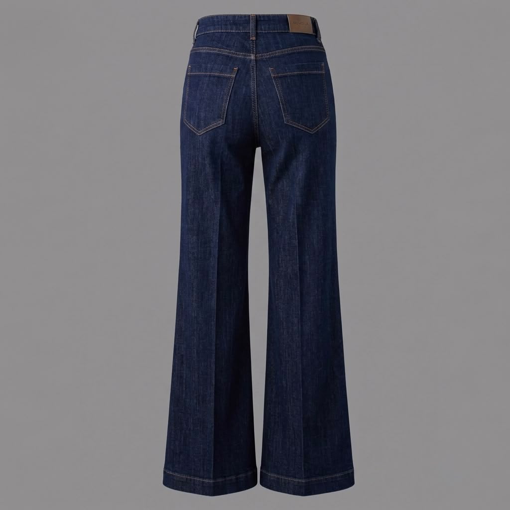 Jeans Elasticizzato a Zampa Blu Denim