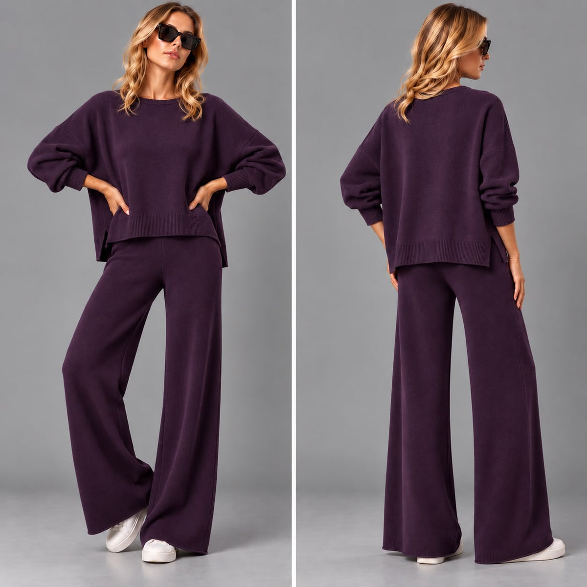 Pantaloni in Maglia Melanzana