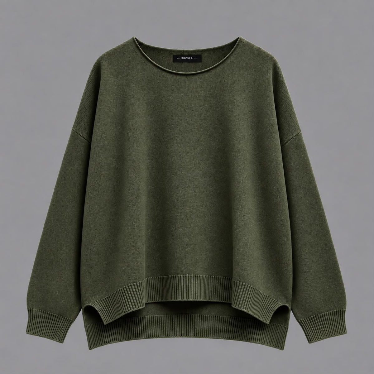 Maglia Scollo a Barca con Spacchi Militare