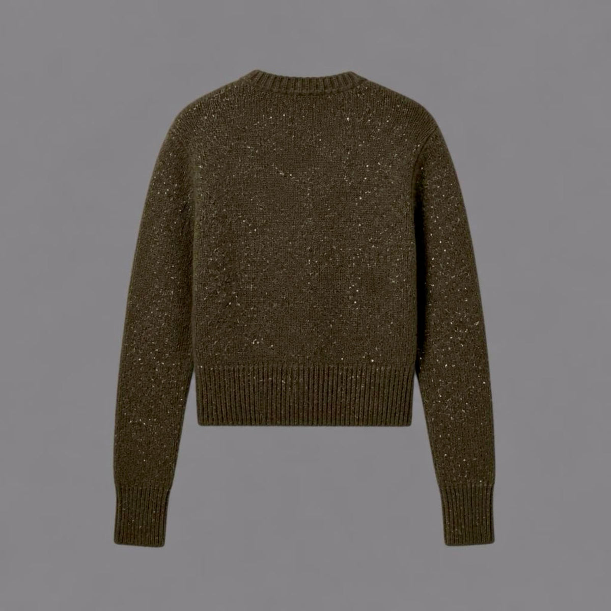 Cardigan in Mohair con Paillettes Militare