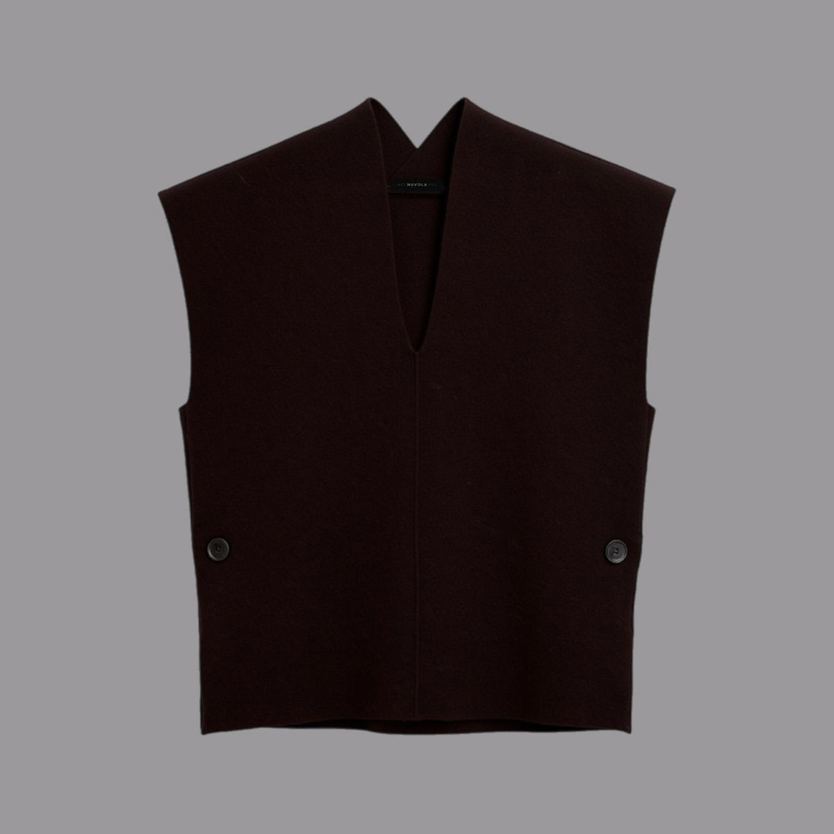 Chocolate Cashmere Blend V-Neck Vest