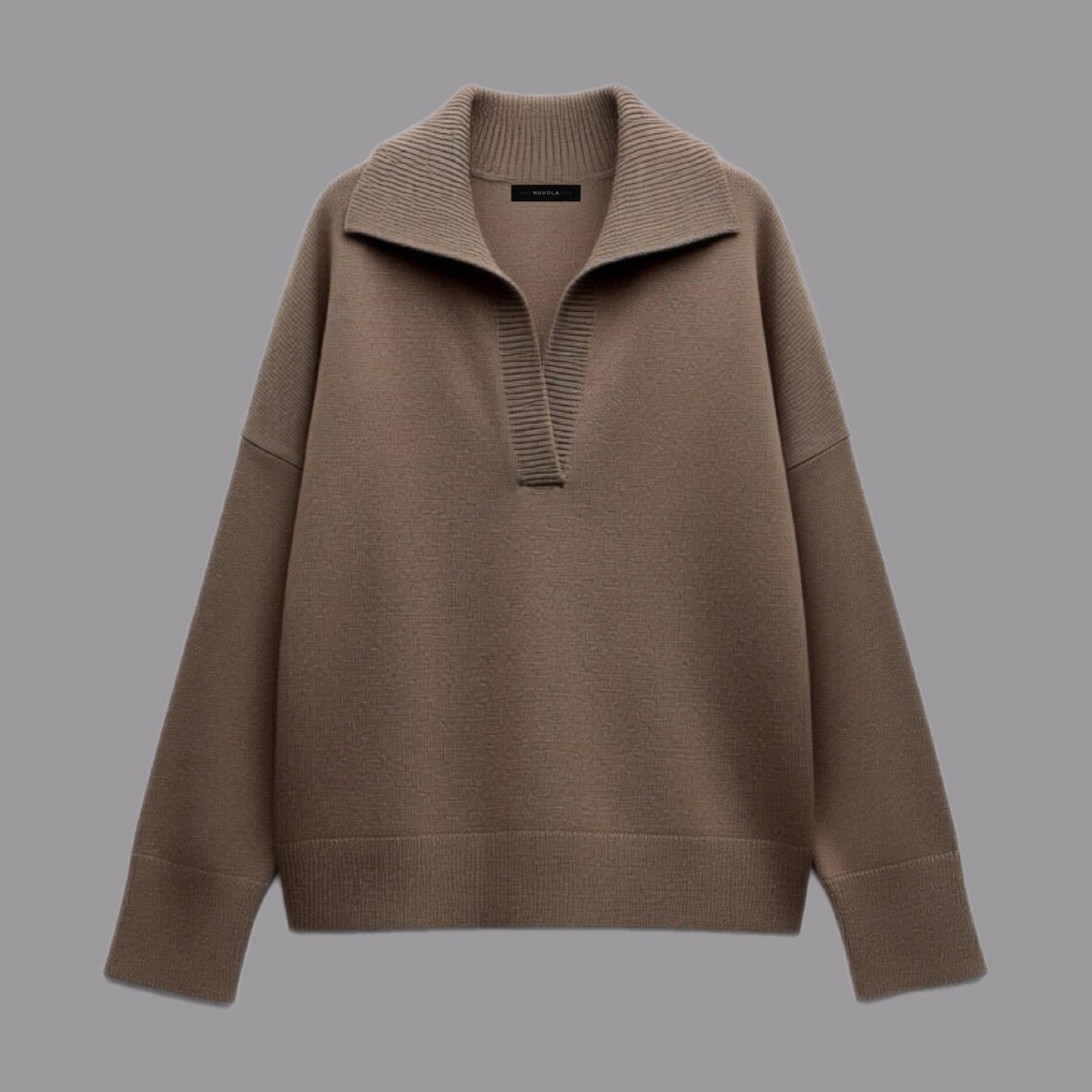 Polo Over Misto Lana Noce