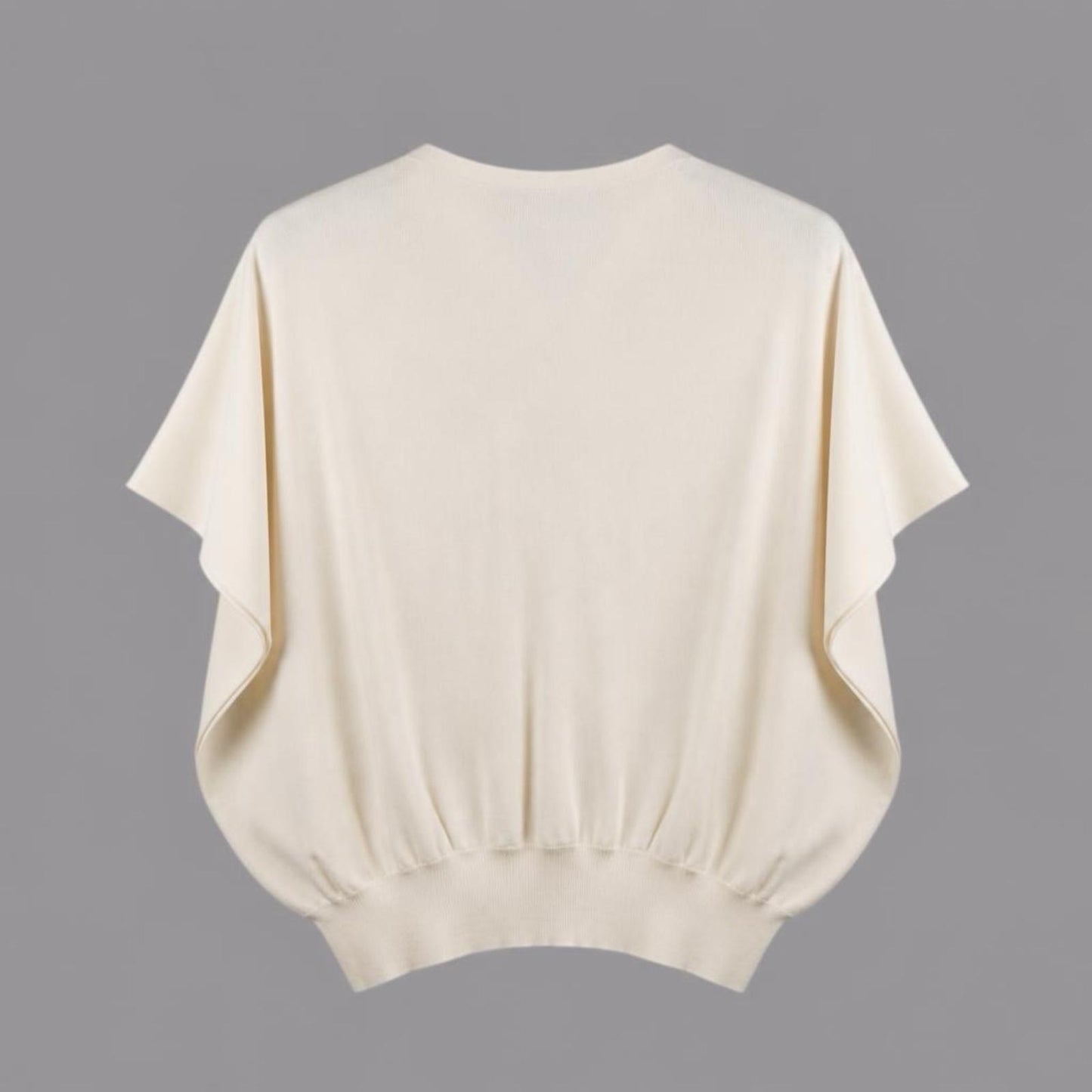 Poncho in Viscosa Elasticizzata Panna