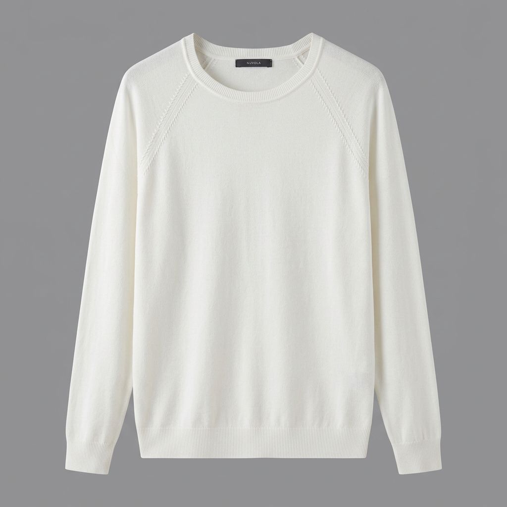 Maglia Girocollo in Viscosa Elasticizzata Panna