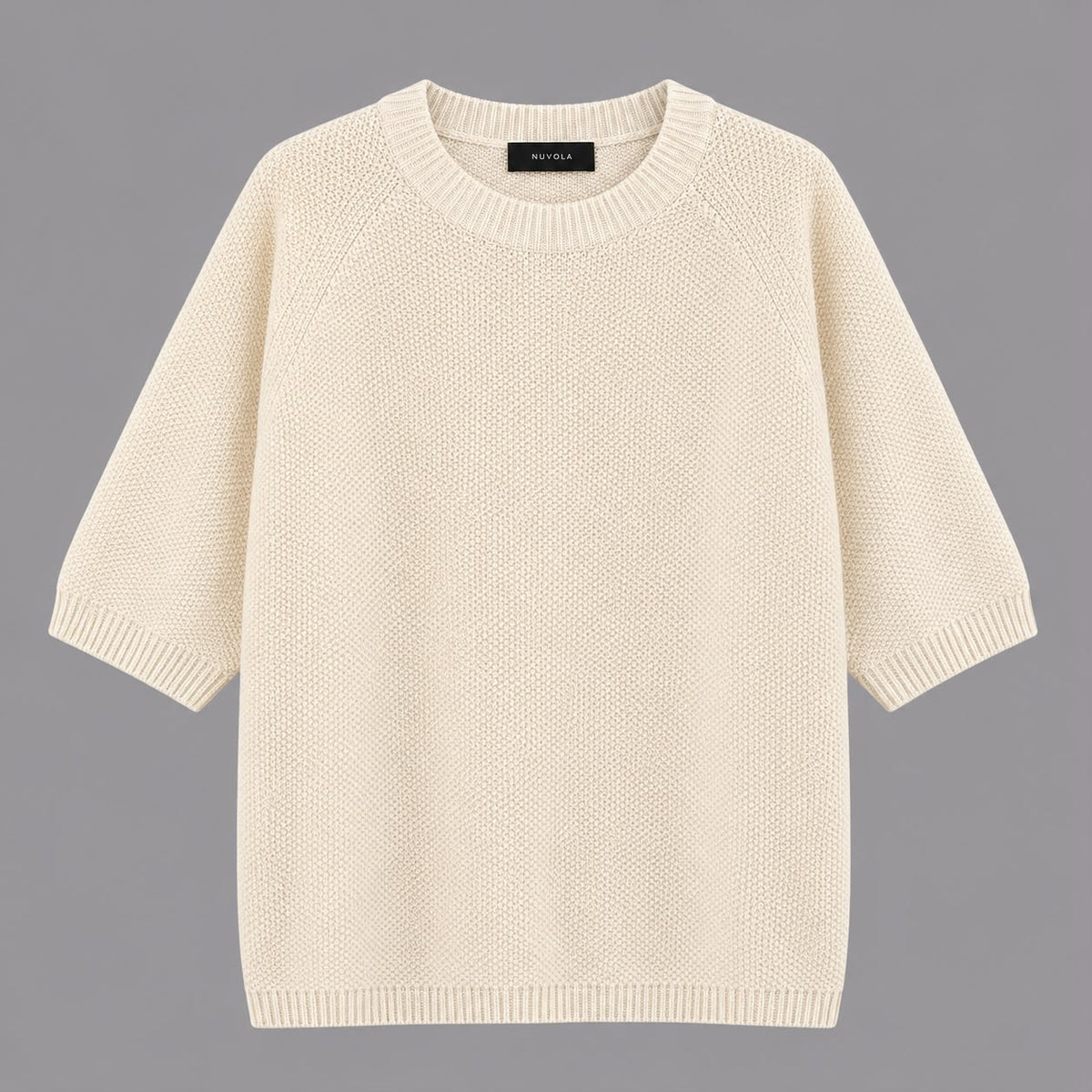 Maglia Girocollo Misto Cachemire Panna