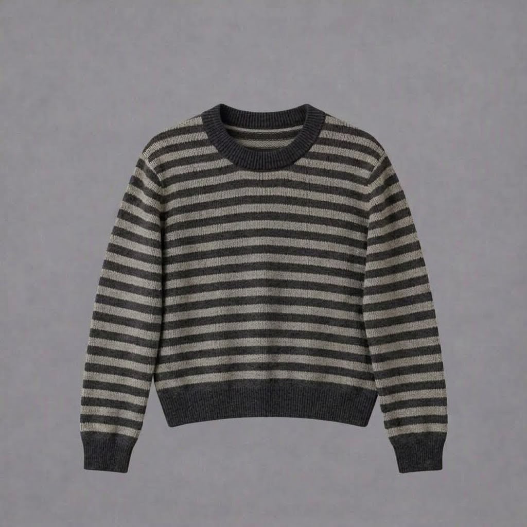Maglia a Righe Grigie