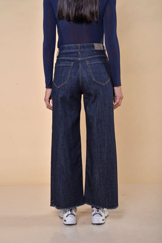 Jeans Gamba Larga Blu Denim