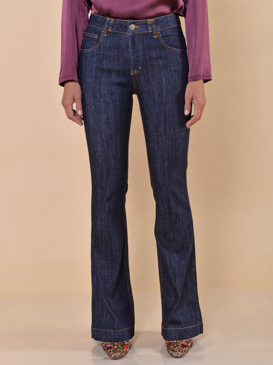 Jeans a Zampa Blu Denim