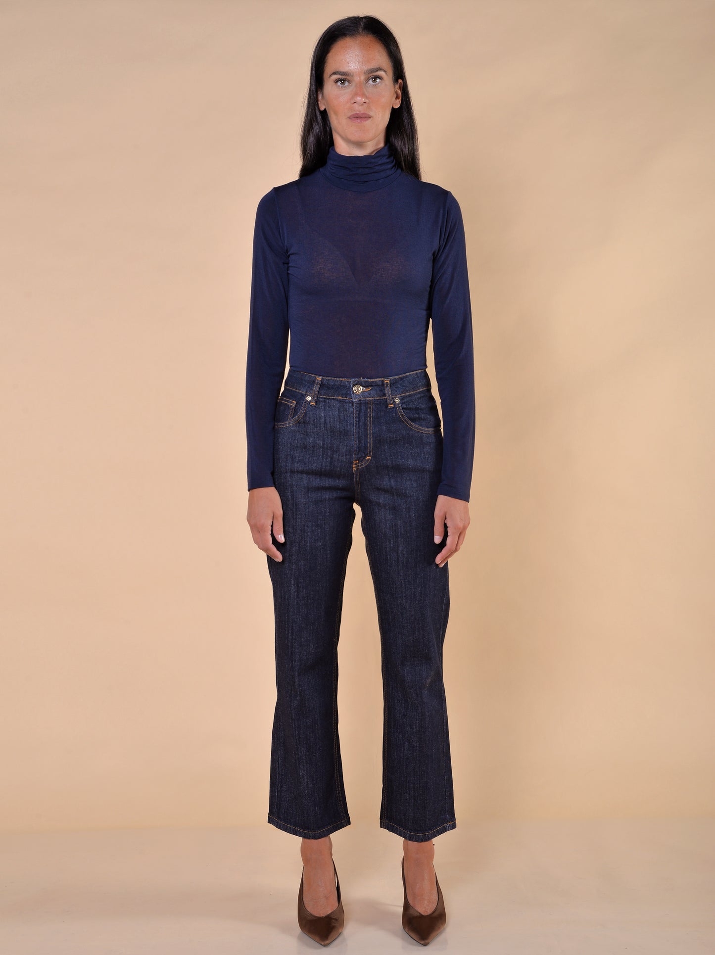 Jeans Gamba Dritta Blu Denim