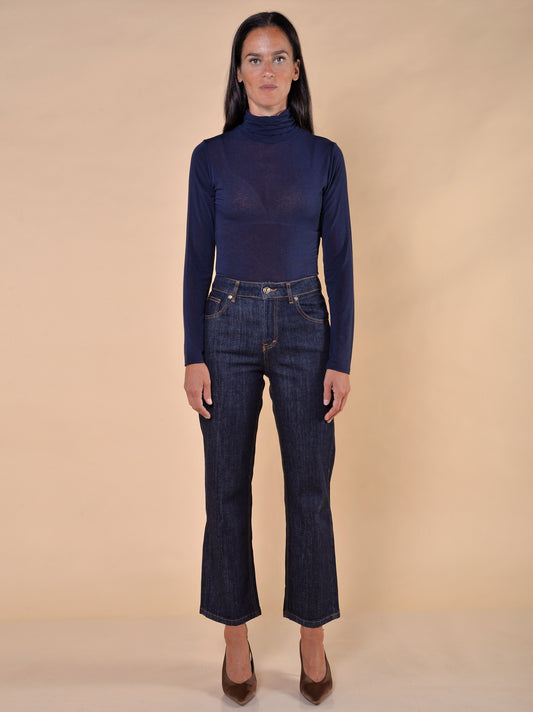 Jeans Gamba Dritta Blu Denim