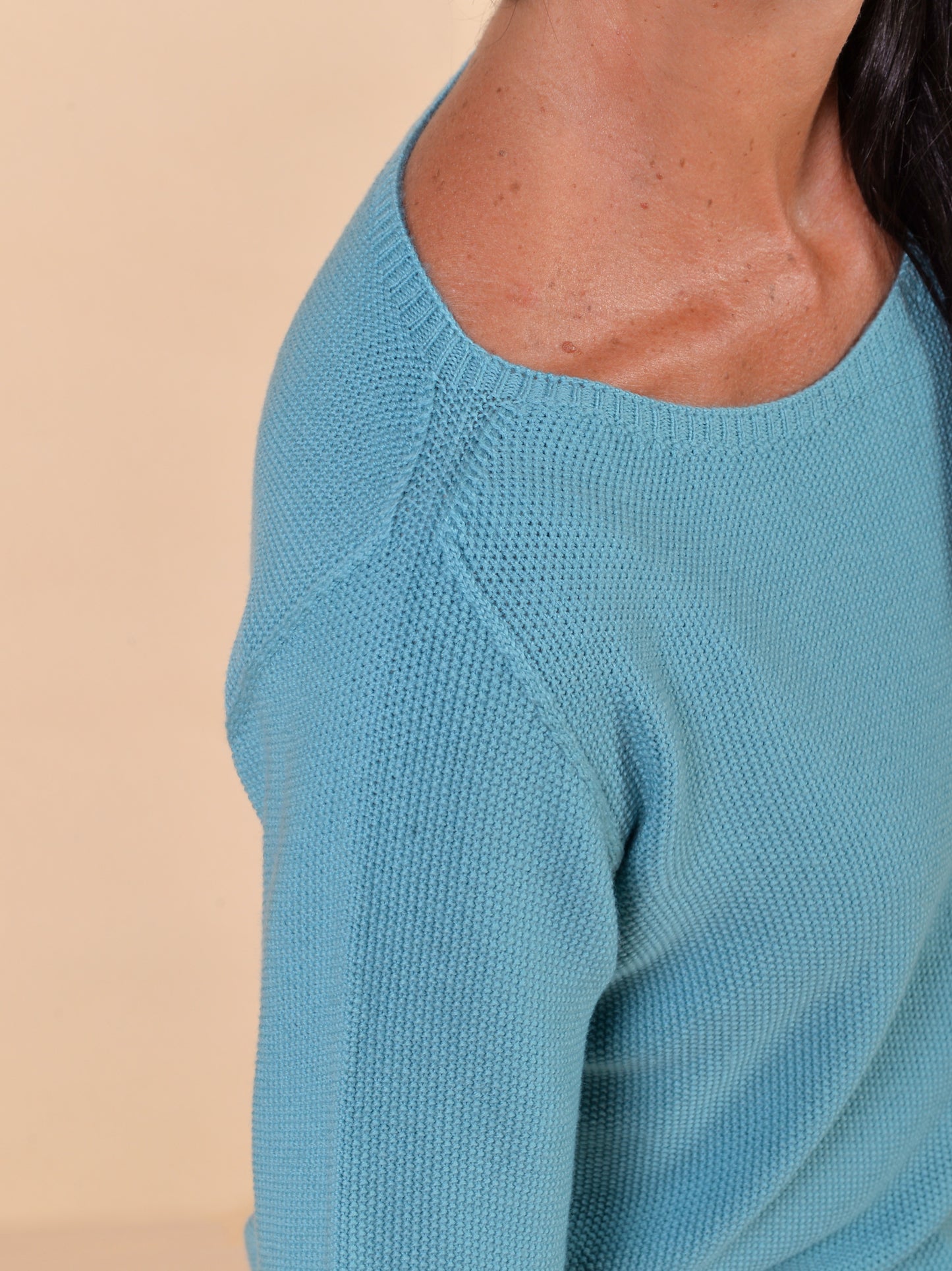 Maglia in Pura Lana Vergine Punto Riso Anice