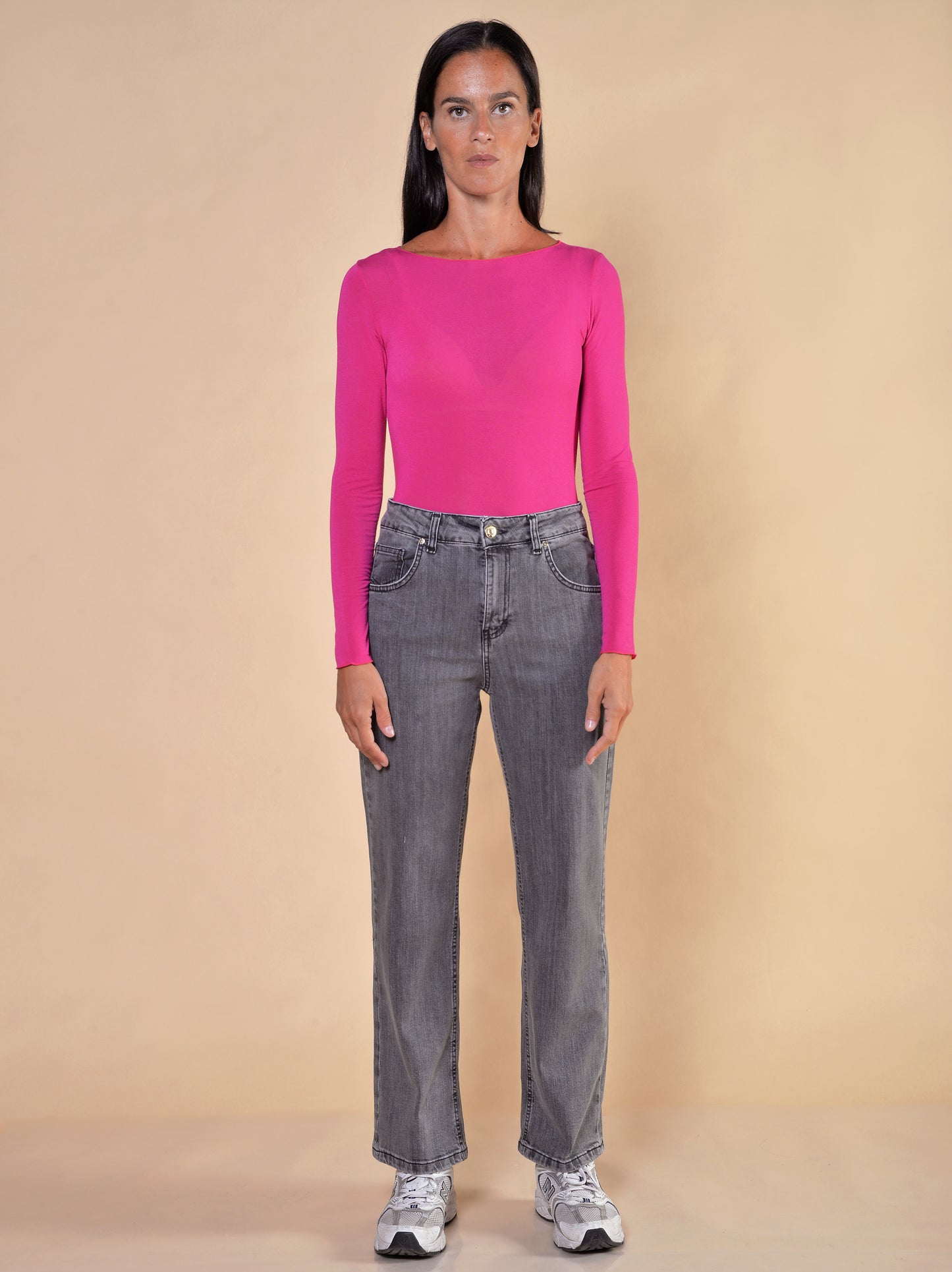 Jeans Gamba Dritta Grigio