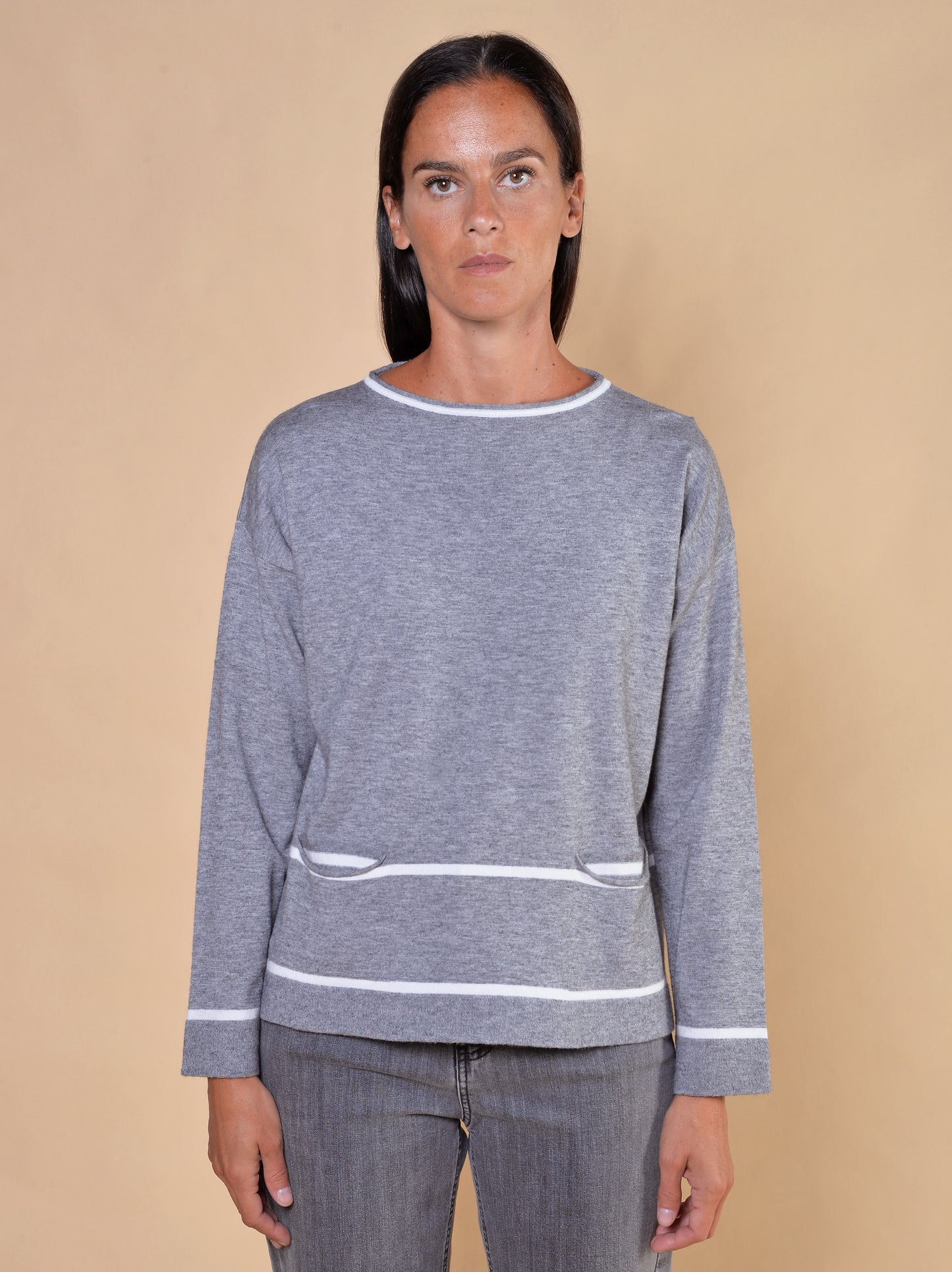 Maglia con Righe e con Tasche