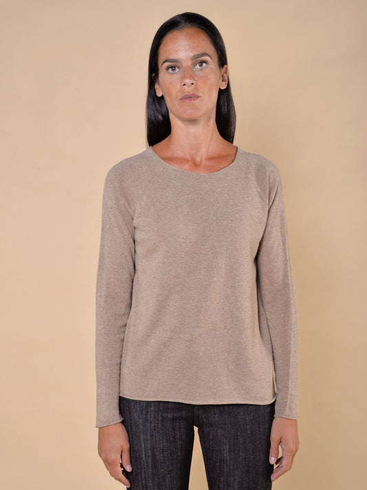 Camel Cashmere Blend Crew Neck
