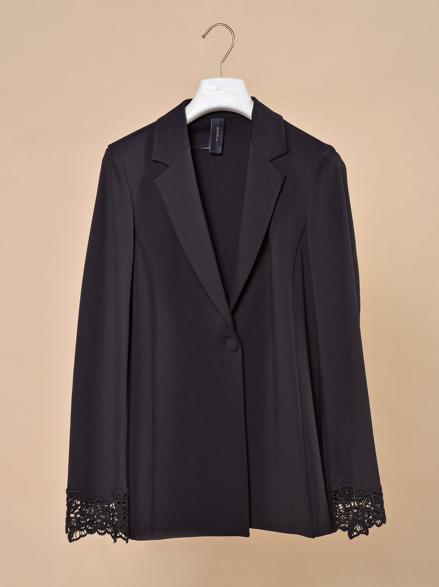 Giacca in Punto Milano con Macramè Bordeaux o Nera