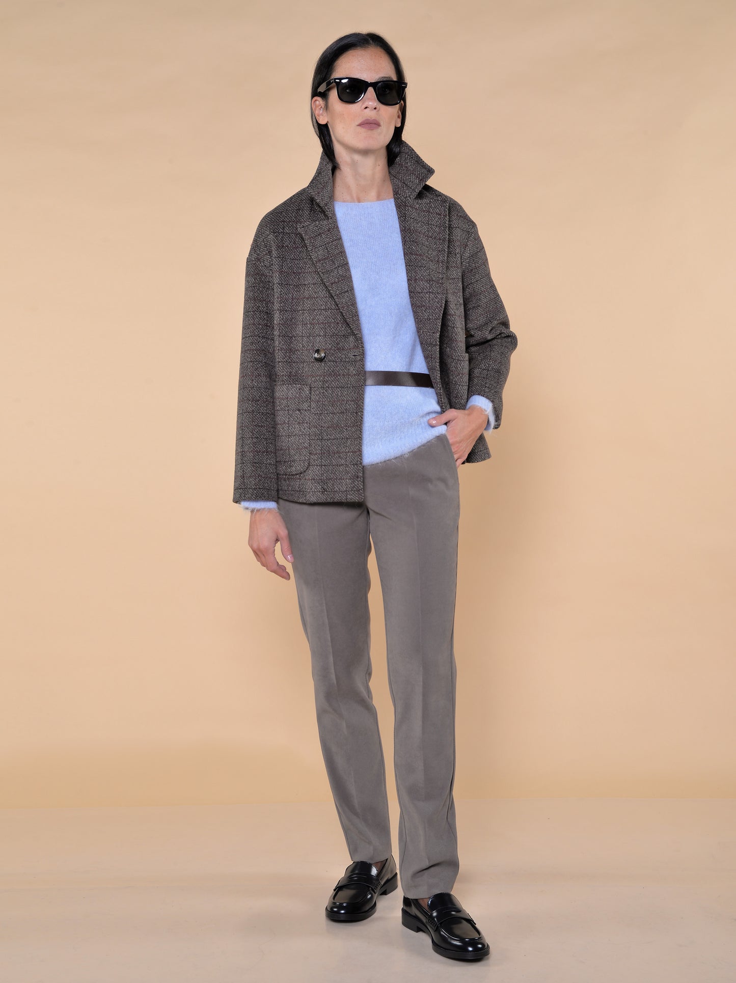 Maglia in Misto Alpaca Paricollo Nuvola