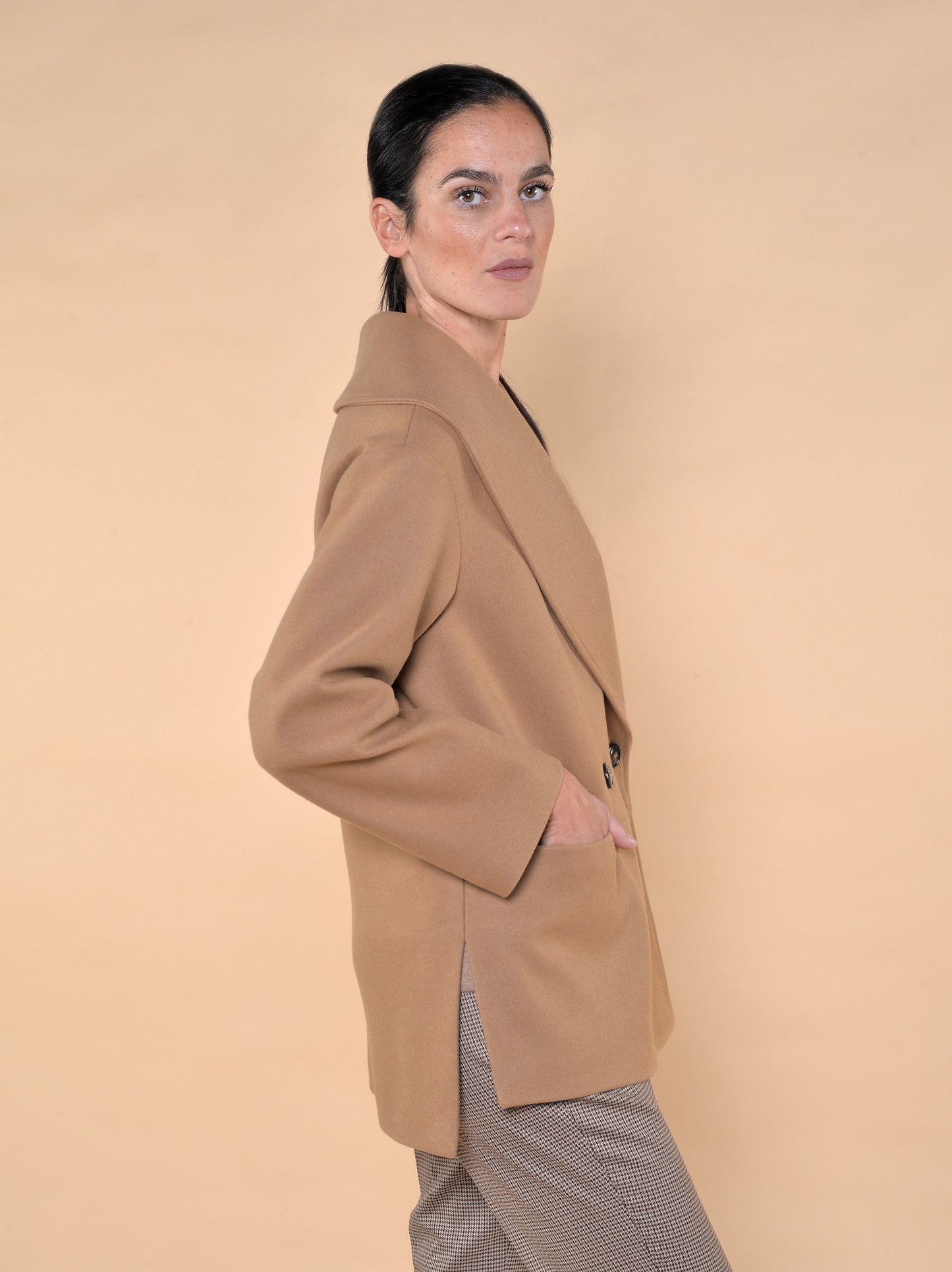 Giaccone Collo Ampio Cammello