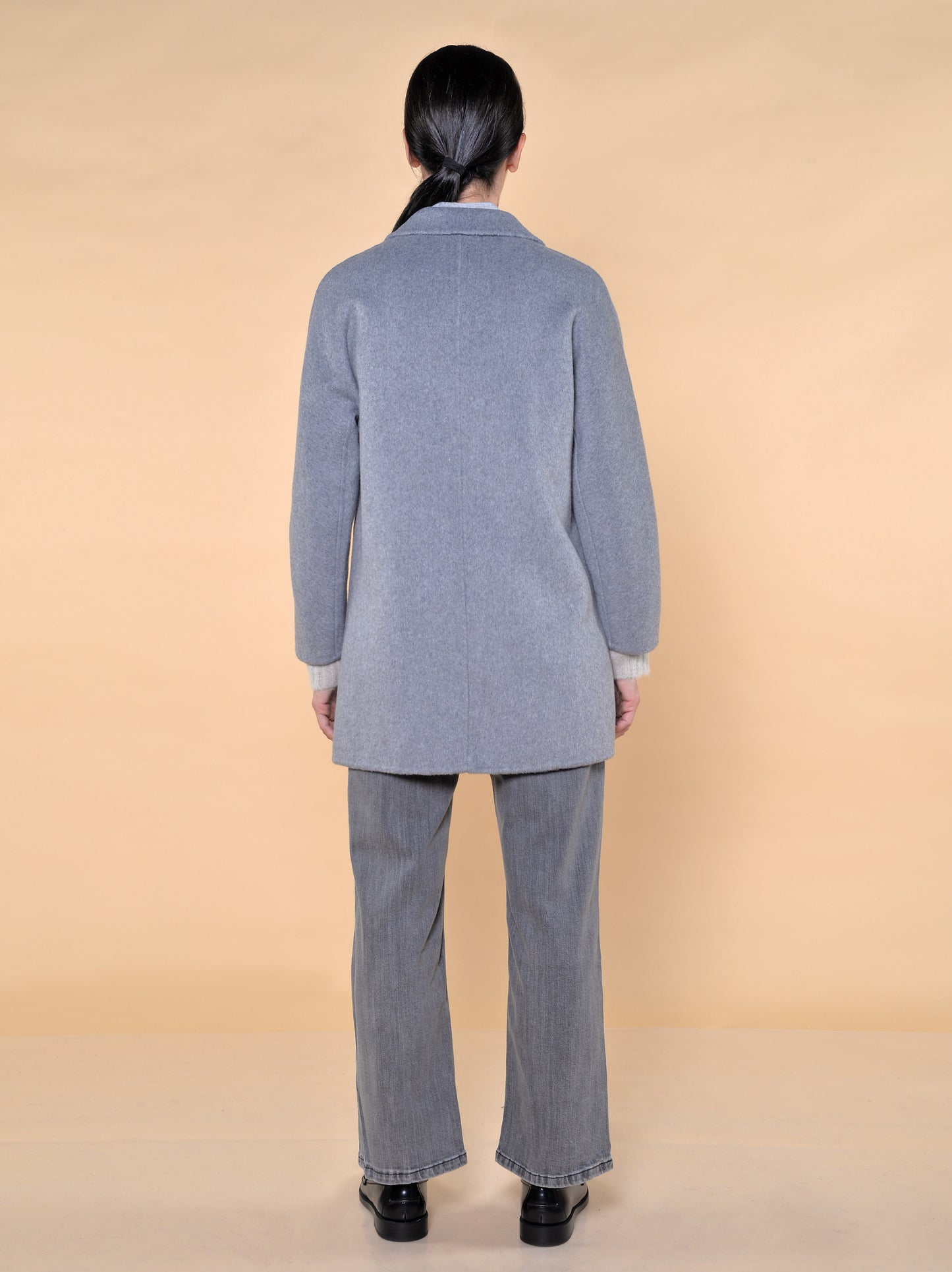 Giaccone Doppiopetto Misto Lana Grigio