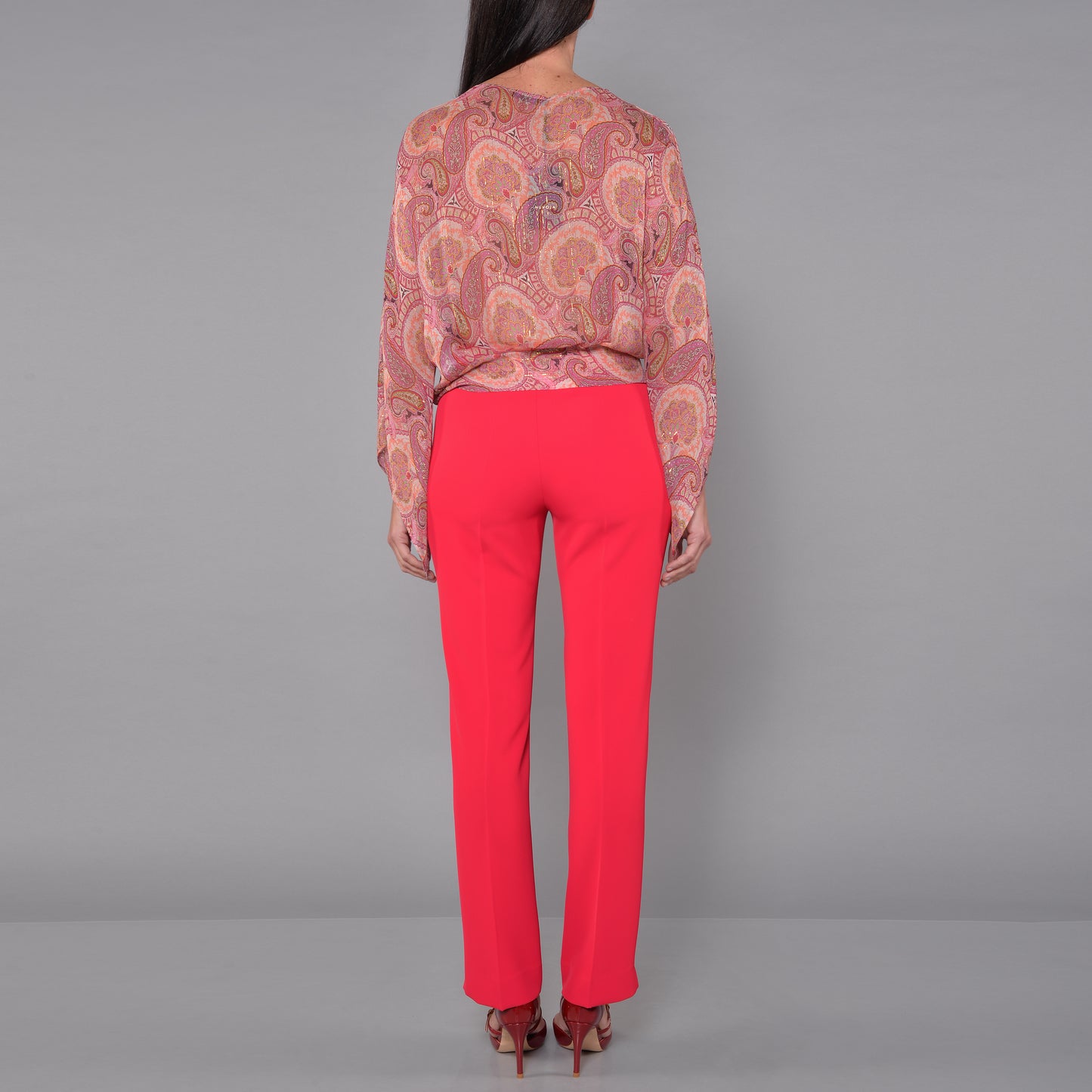 Pantaloni Zip sul Fianco Fragola