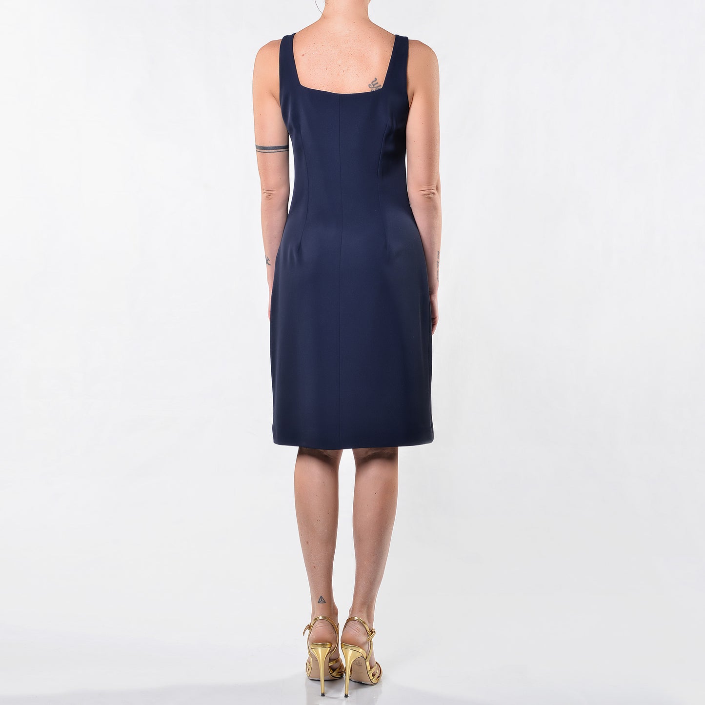 Abito Scollo Squadrato Blu