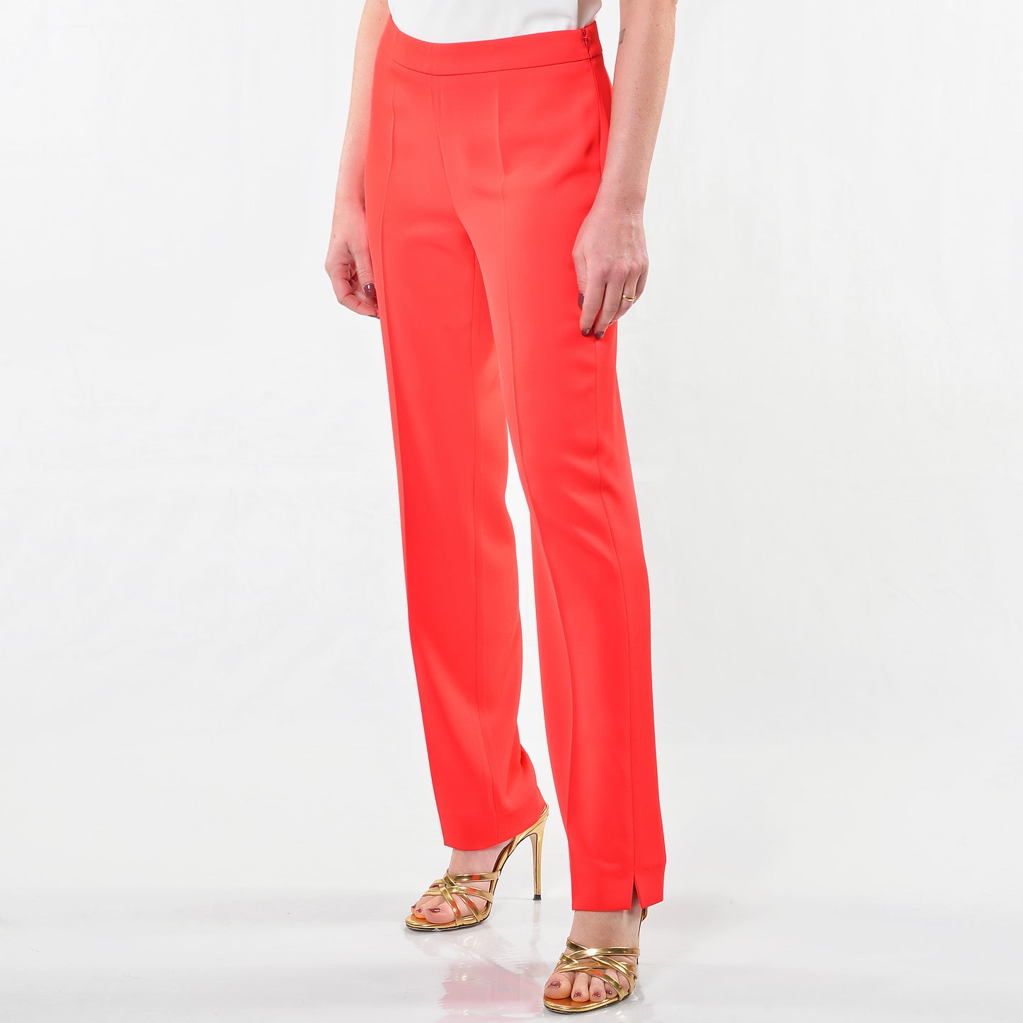 Pantaloni Zip Laterale Corallo