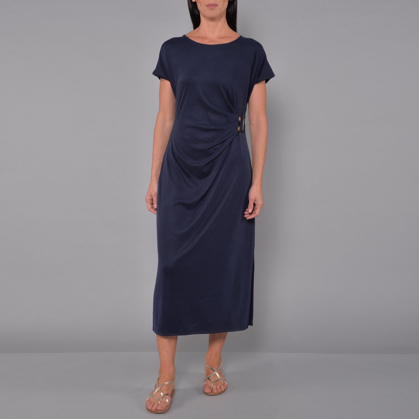 Abito in Jersey con Fibbia Blu