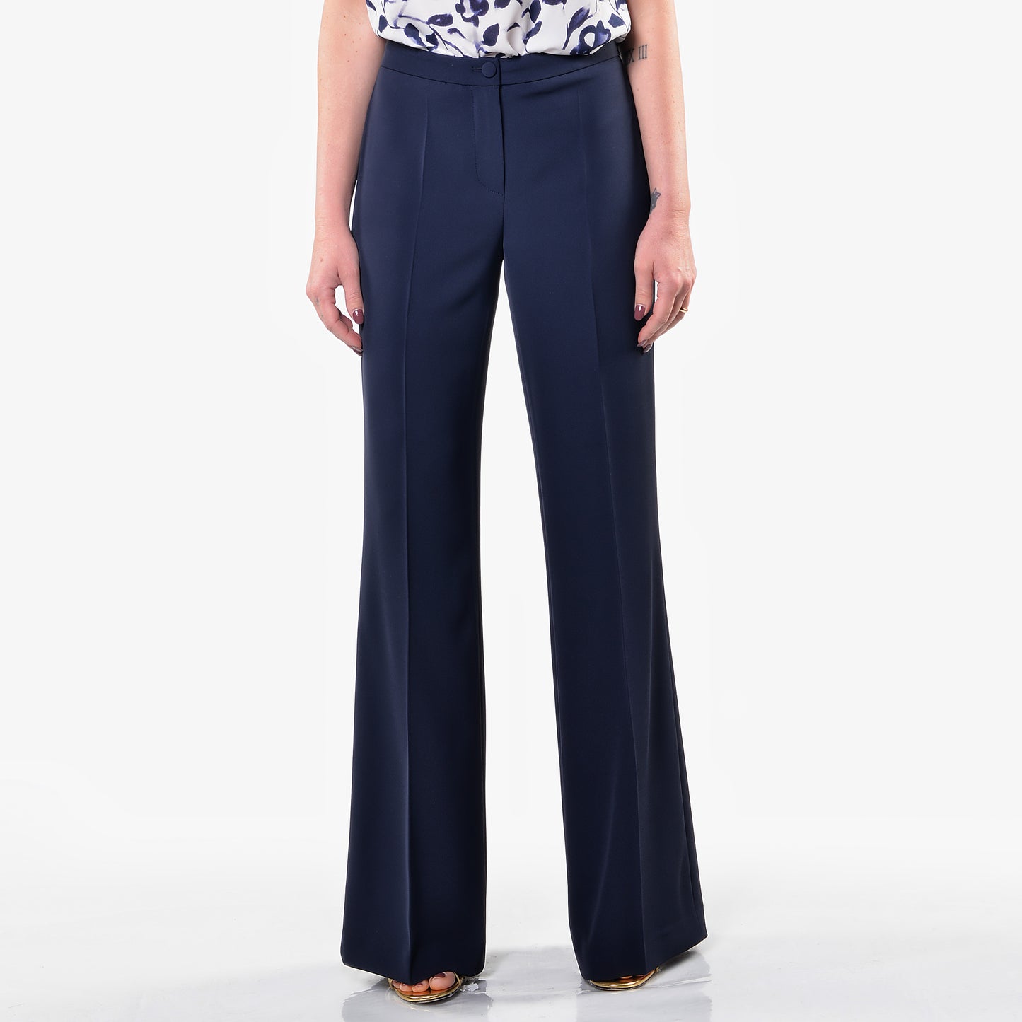 Pantaloni Gamba Larga Blu