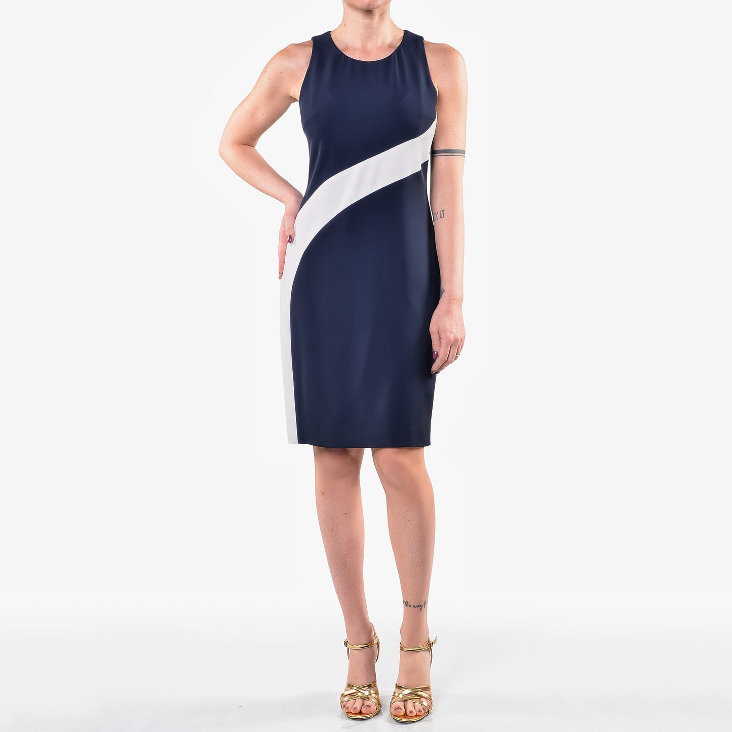 Abito Bicolore Blu/Bianco