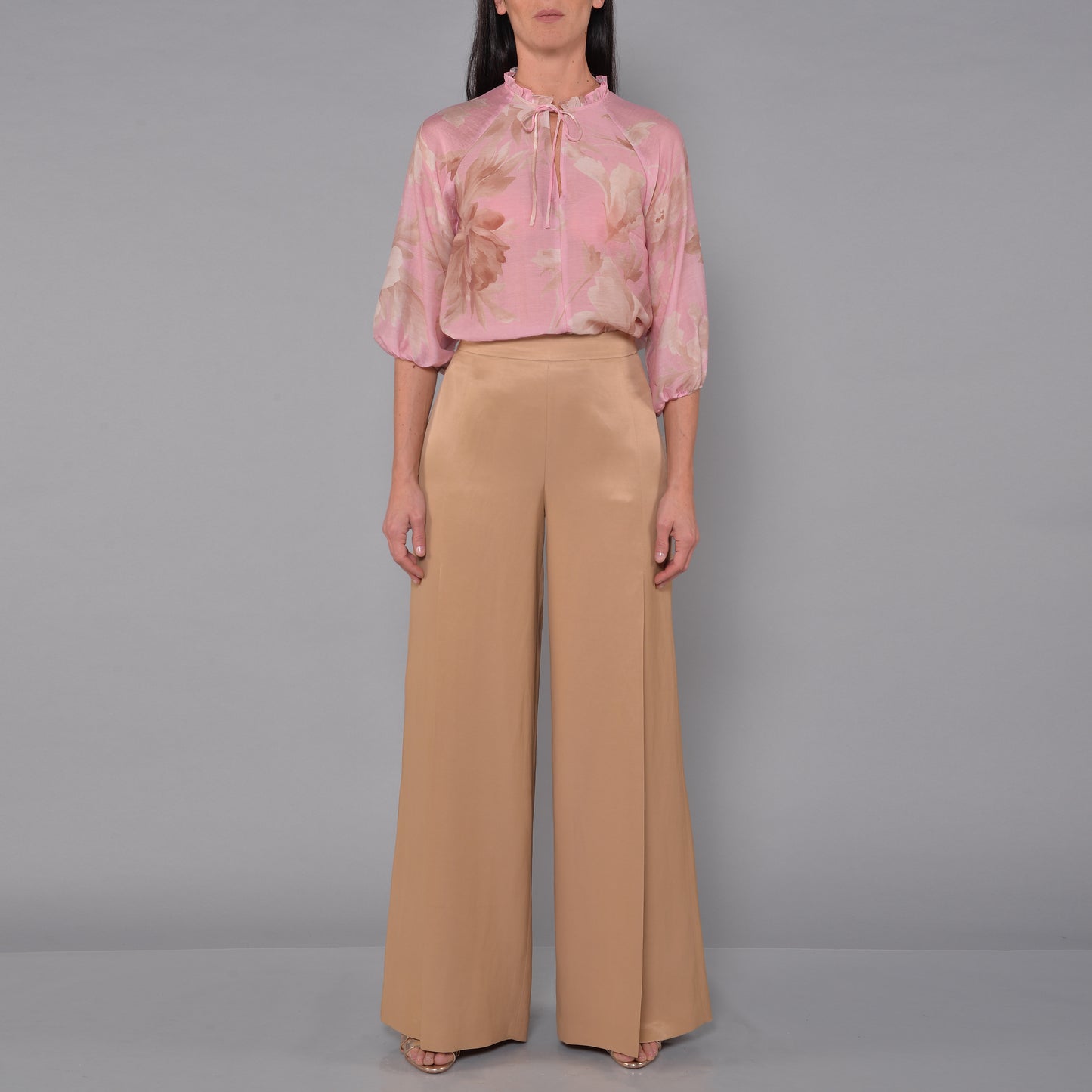 Blusa Fantasia con Rouches Fiore Peonia
