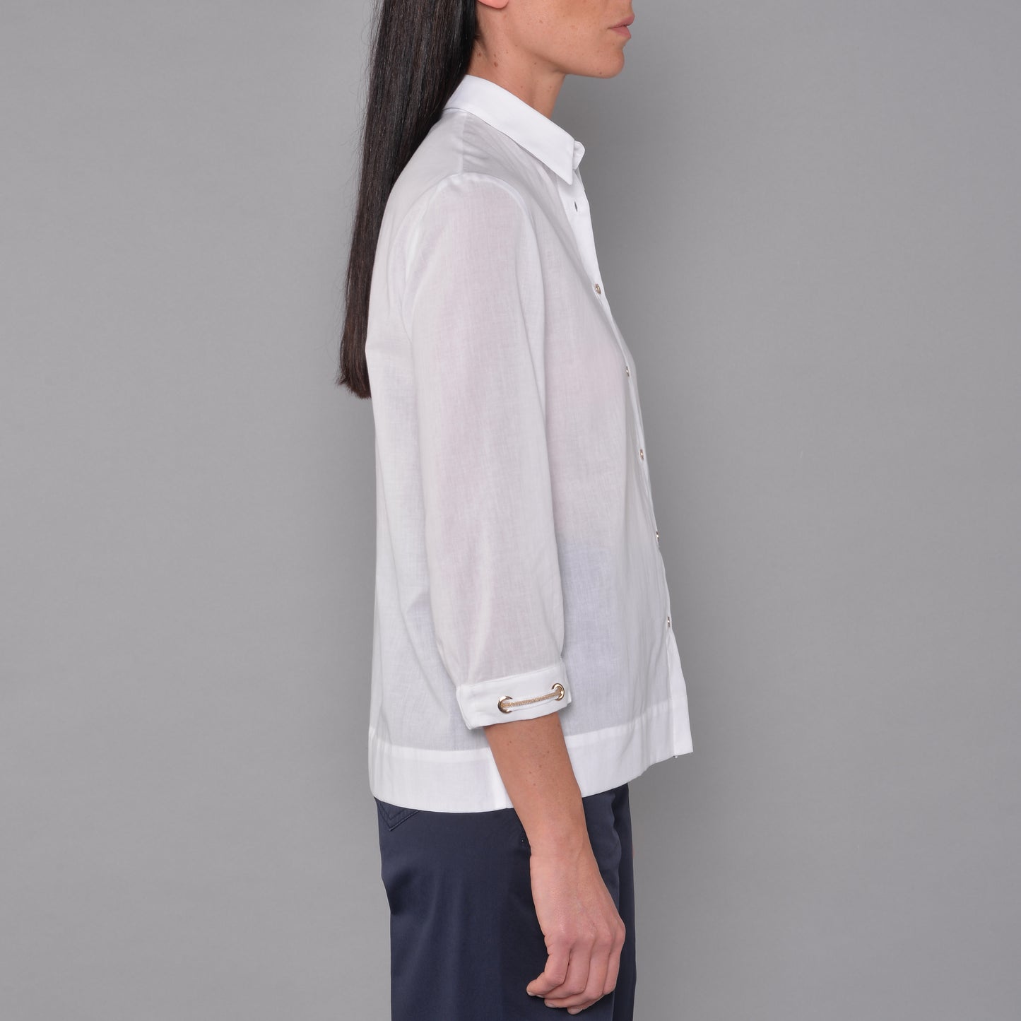 Camicia Con Occhielli Oro