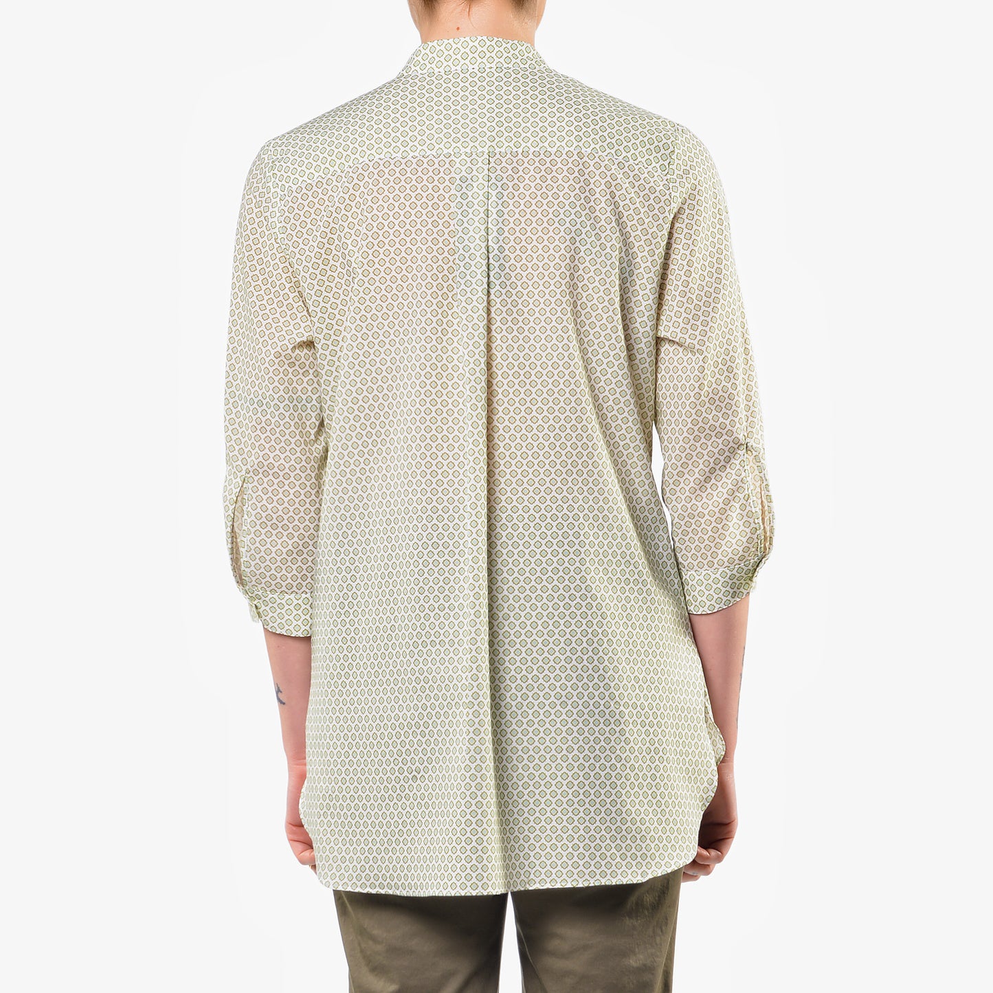 Camicia Coreana Microfantasia Verde Mela