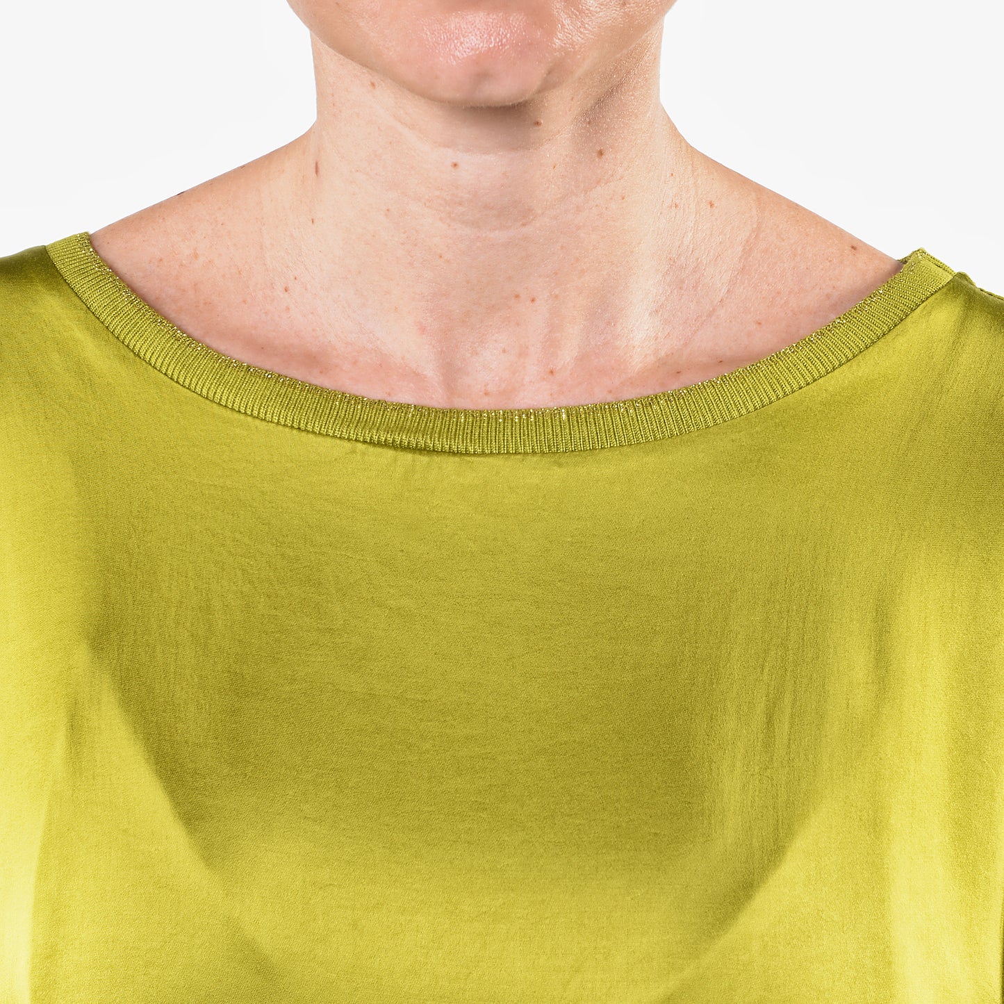 Tunica in Raso di Viscosa Elasticizzato Lime
