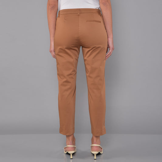 Pantaloni Cotone Rasato PPT Caramello