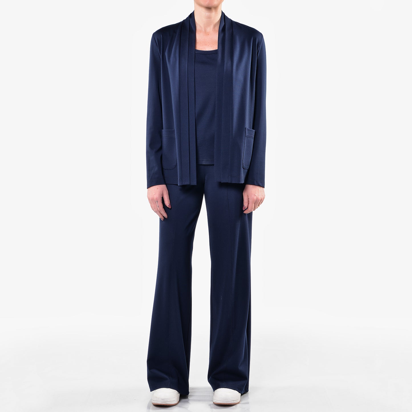 Giacca Cardigan in Jersey Blu